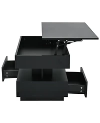 Streamdale Furniture Lift Top Coffee Table with Hidden Storage & Led Lights