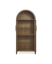 Streamdale Furniture Modern Retro Wooden Storage Cabinet with Adjustable Glass Partitions - Brown