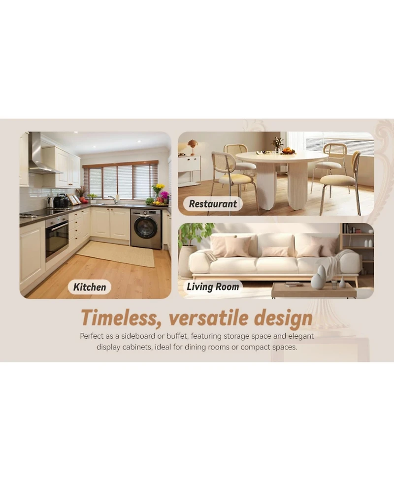 Streamdale Furniture Vintage Wooden Accent Chest with 7 Drawers & 2 Cabinets