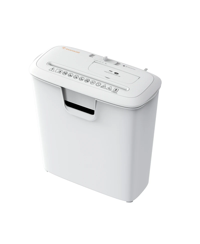Bonsaii 8-Sheet Strip-Cut Shredder, High Security, Shreds Cd/Credit Card, 3.4 Gal Bin, Overheat Protection, Low Noise, Ideal for Home Office, White