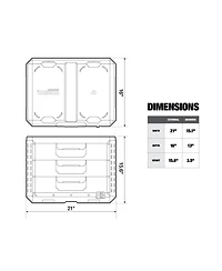 ToughBuilt StackTech 3-Drawer Tool Box, Durable Plastic Storage Organizer, Black
