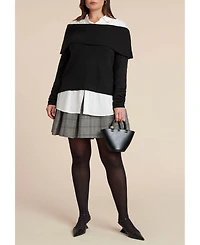 Eloquii Women's Off The Shoulder Twofer Sweater