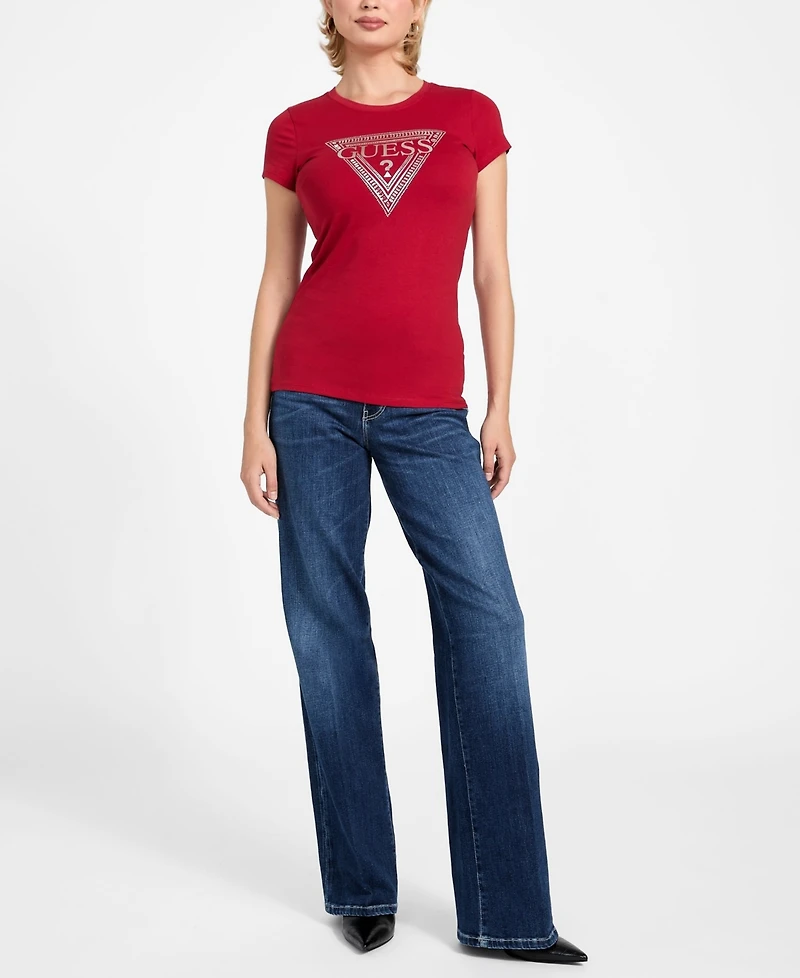 Guess Women's Short-Sleeve Mixed Bling Logo R3 T-Shirt