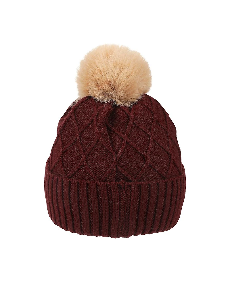 Harry Potter Men's Hogwarts Crest & Pearl Appliques Maroon Cuff Beanie