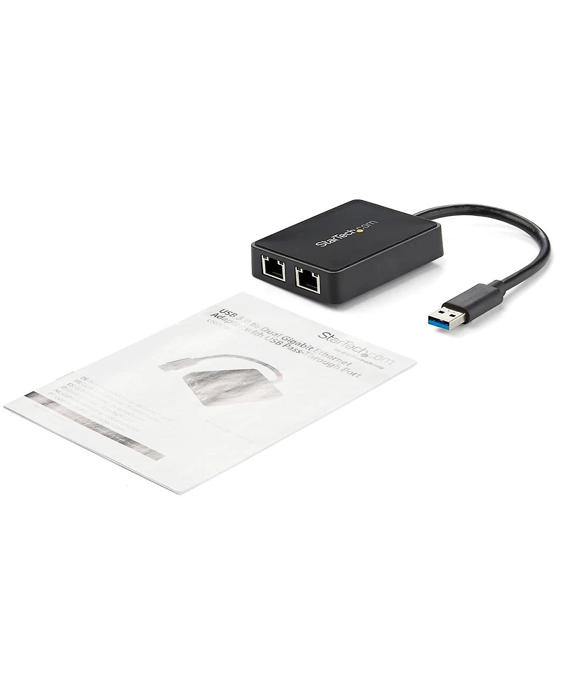 StarTech Usb 3.0 to Dual Port Gigabit Ethernet Nic Adapter with Usb Port