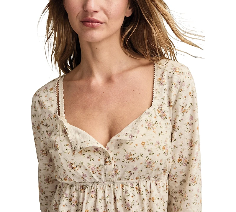 Lucky Brand Women's Babydoll Henley Top