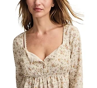 Lucky Brand Women's Babydoll Henley Top