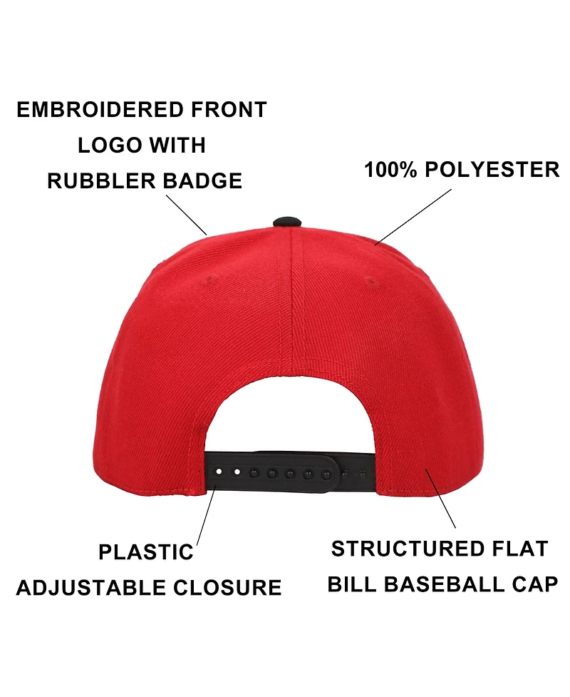 Ghostface Men's Mask Rubber Badge Red Flat Bill Baseball Cap