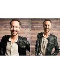 Savage Rustic Planks/Red Collapsible Backdrop, 5' W x 7' H w/ 8' Aluminum Stand