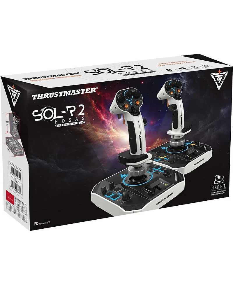 Thrustmaster Sol-R2 Hosas Space Sim Duo Flight Sticks for Pc, Black/White