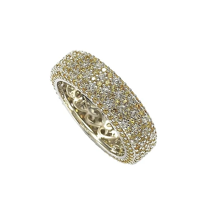 Suzy Levian Sterling Silver Sapphire Pave Eternity Band Ring