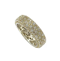 Suzy Levian Sterling Silver Sapphire Pave Eternity Band Ring