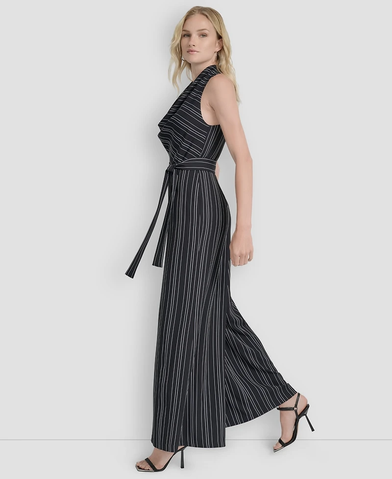 Dkny Women's Sleeveless Wide Leg Ankle Jumpsuit