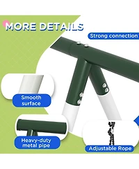 Outsunny Metal Swing Set for Backyard Holds up to 528 lbs. for Ages 3-8