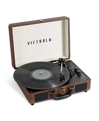 Victrola Journey Bluetooth Suitcase Record Player with 3-speed Turntable, Brown
