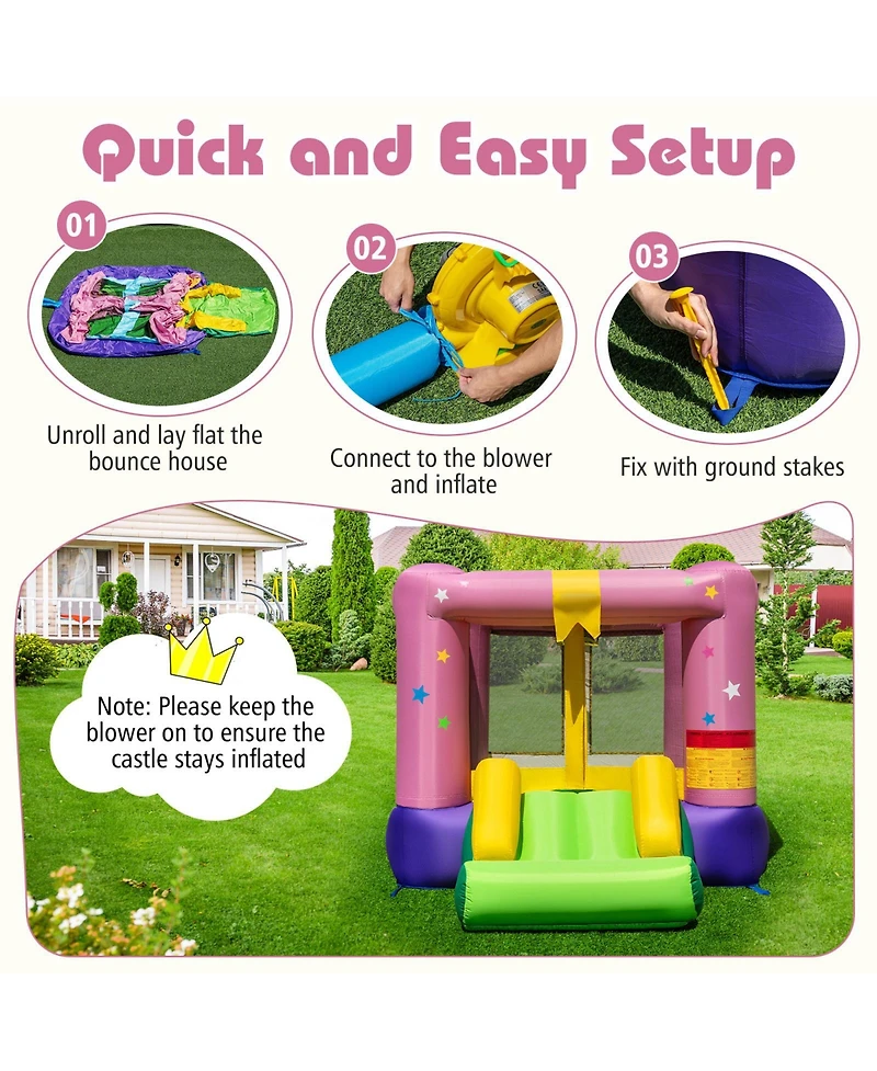 Hongge Inflatable Bounce House with 480W Blower and Carry Bag for Outdoor Party