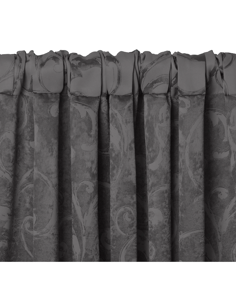 Elrene Home Fashions Mia Jacquard Scroll Blackout Window Curtain