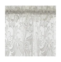 Habitat Limoges Sheer Rod Pocket Flat Valance Floral Lace Design Delicate Scalloped Bottom Hem 55" x 15" White