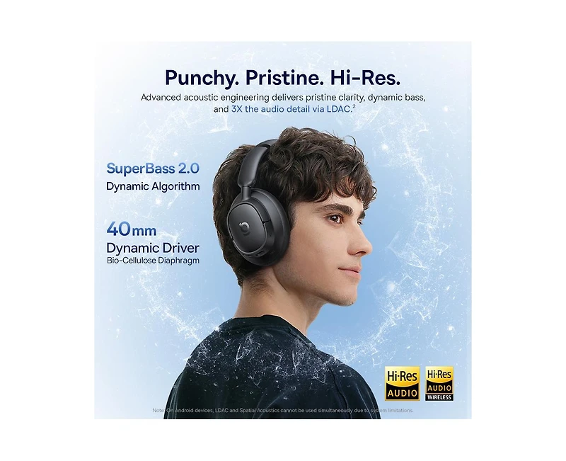 Baseus Bass BH1 Nc Adaptive Anc Wireless Headphones – Ldac Hi-Res Audio, Real-Time Noise Cancelling, SuperBass 2.0, 80H Playtime