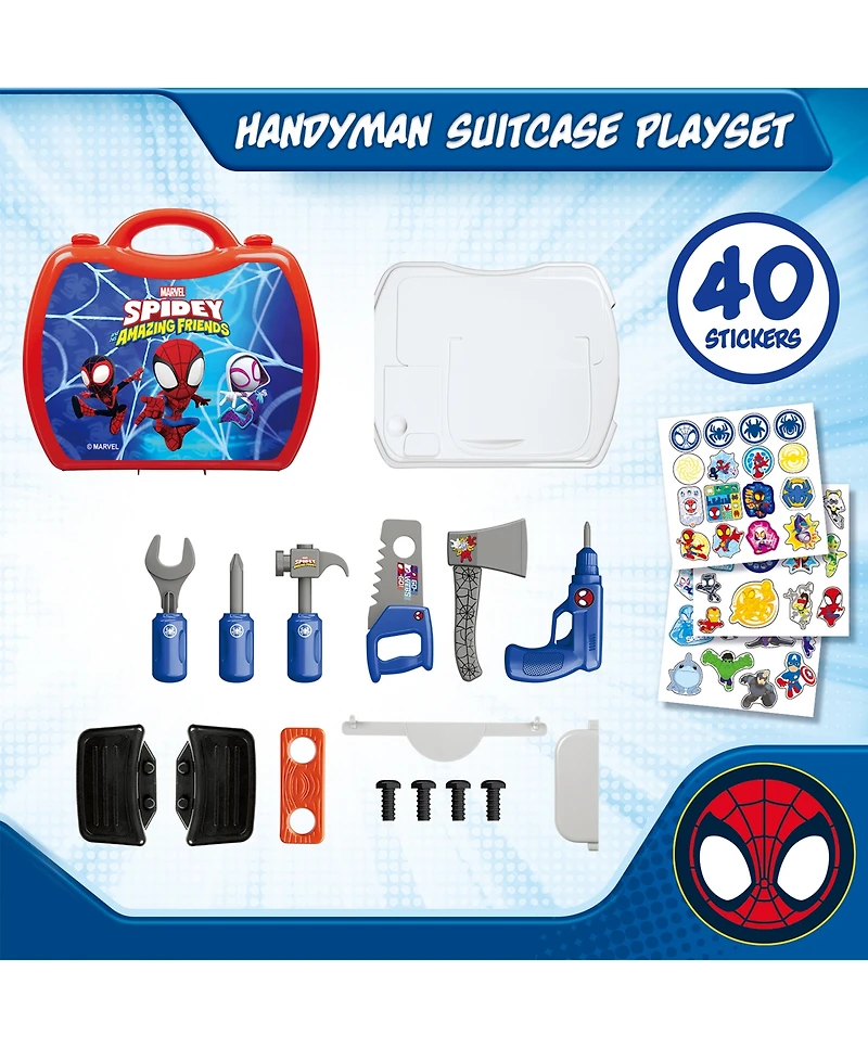 World Tech Toys Spidey and His Amazing Friends Handyman Suitcase Tool Set, 19-Piece