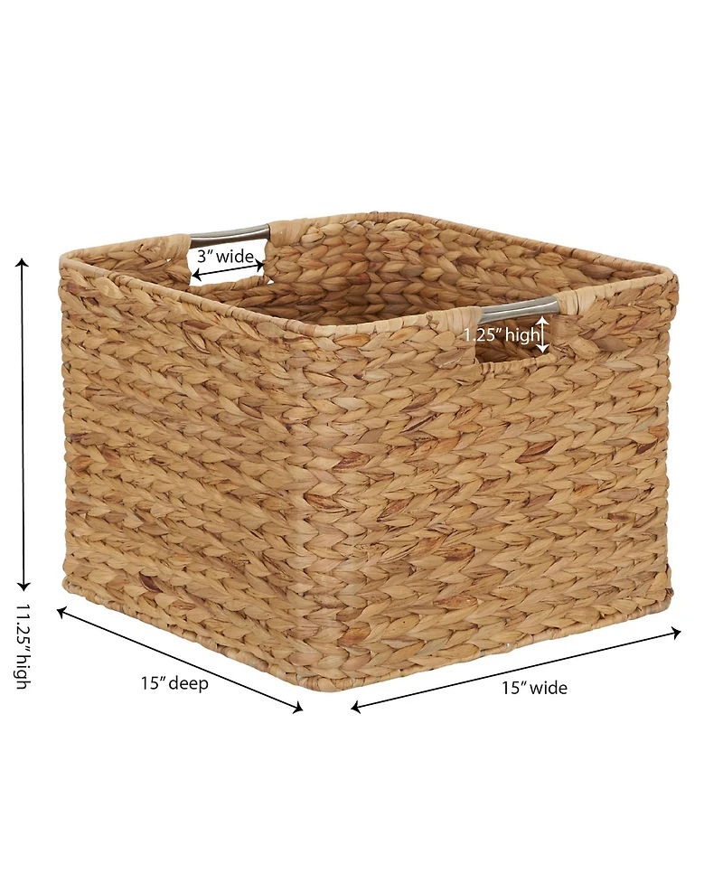 Household Essentials Square Wicker Basket, Natural