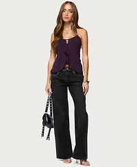 Edikted Women's Lorenna Split Front Halter Top