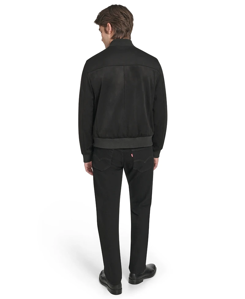 Cole Haan Men's Faux Suede Bomber Jacket