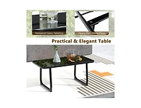 Slickblue 4 Pieces Patio Conversation Set with Breathable Fabric Seat