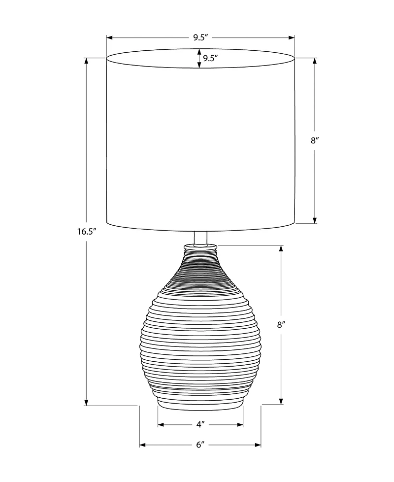 Monarch Specialties Lighting 17" Plastic Table Lamp