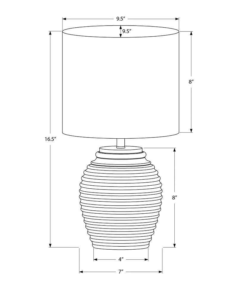 Monarch Specialties Lighting 17" Plastic Table Lamp