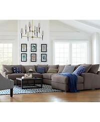 Closeout! Rhyder 5-Pc. Fabric Sectional Sofa with Armless Chair, Created for Macy's