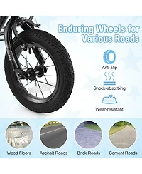 Sugift 12 Inch Kids Bike with Basket and Training Wheels for Children Aged 3-8 Years Old