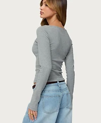 Edikted Women's Loria Striped Boat Neck Top