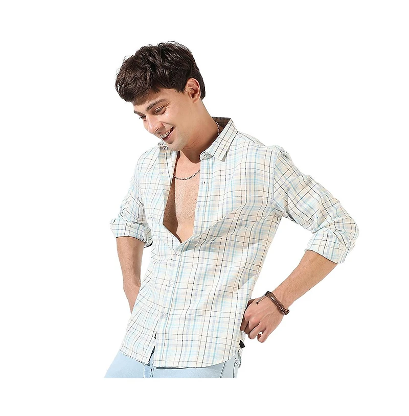Campus Sutra Men's Multicolour Checkered Regular Fit Casual Shirt