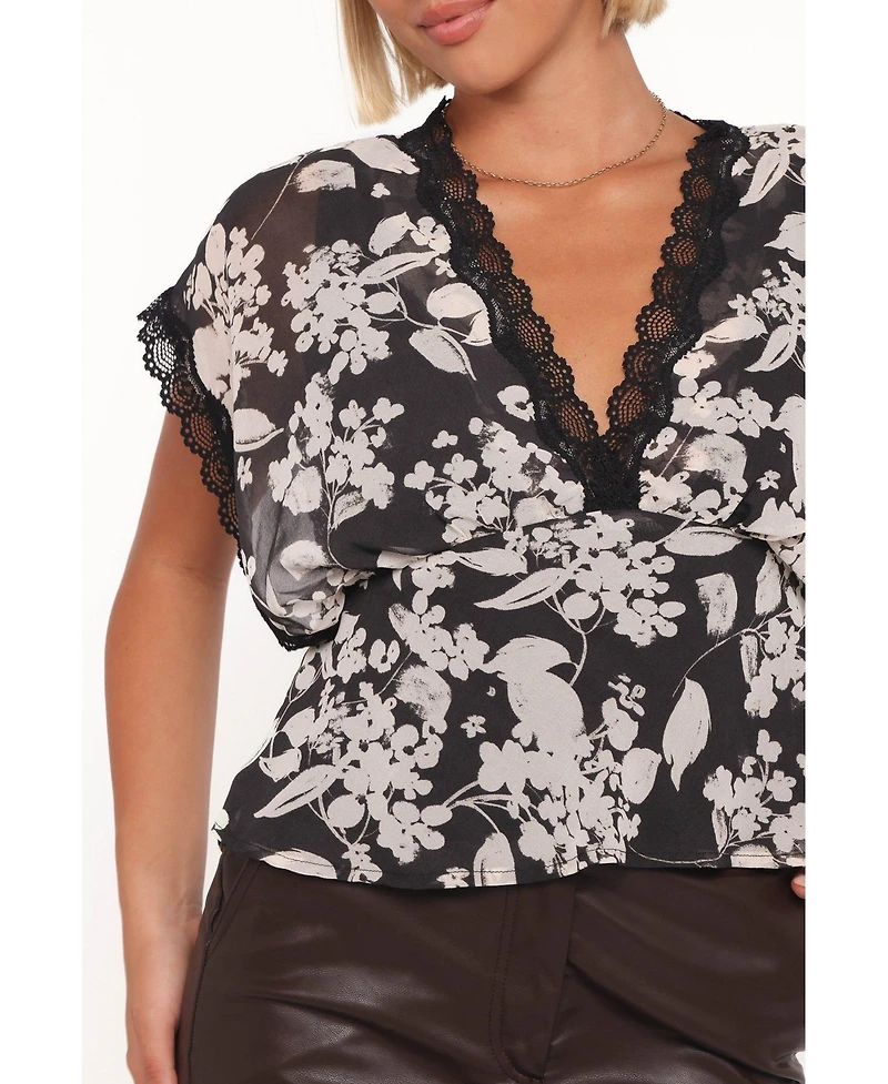 Petal and Pup Women's Romantic Lace V-Neck Top