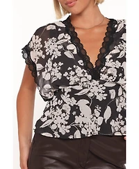 Petal and Pup Women's Romantic Lace V-Neck Top