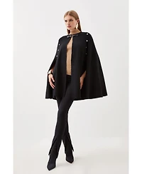 Karen Millen Women's Popper Detail Knit Cape