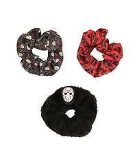 Friday the 13th Aop Stuffed Head 3 Pack Scrunchie Set