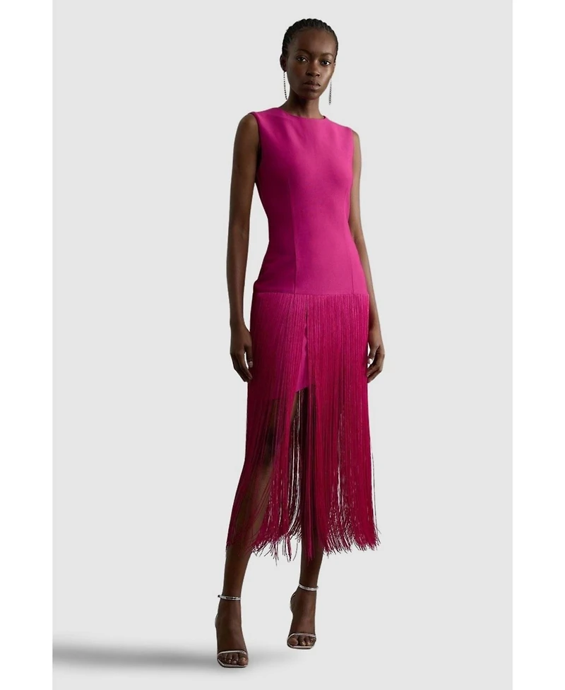 Karen Millen Women's Tassel Hem Knitted Dress