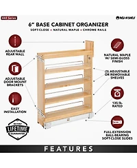 Rev-a-Shelf 6'' Pullout Kitchen Cabinet Organizer Soft-close, 448-bcsc-5C