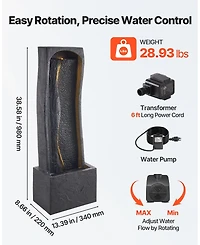 Slickblue Outdoor 1-Tier Rock Base Water Fountain for Garden or Patio