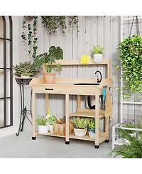 Slickblue Wood Outdoor with Removable Sink Garden Potting Bench
