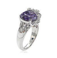 Suzy Levian Sterling Silver Cubic Zirconia Webbed Ring