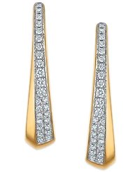 Macy's White Diamond C Hoop Earrings (0.40 ct. t.w.) in 14k Yellow Gold