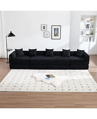 Streamdale Furniture Convertible Folding Sofa Bed with Pillow Back Handrail and Memory Foam