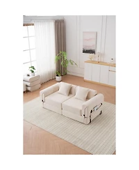 Streamdale Furniture Free combination sofa, reclining, ultra-comfortable double modular sofa, beige