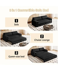 Streamdale Furniture 66" Queen Pull Out Sofa Bed with Storage