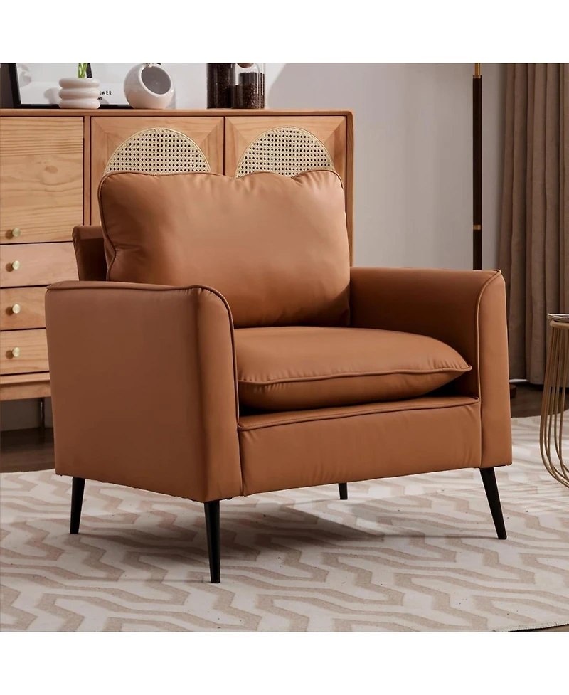 Streamdale Furniture Streamdale Cat paw leather upholstered sofa 2PC, Nordic retro single casual sofa chair