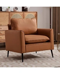 Streamdale Furniture Streamdale Cat paw leather upholstered sofa 2PC, Nordic retro single casual sofa chair