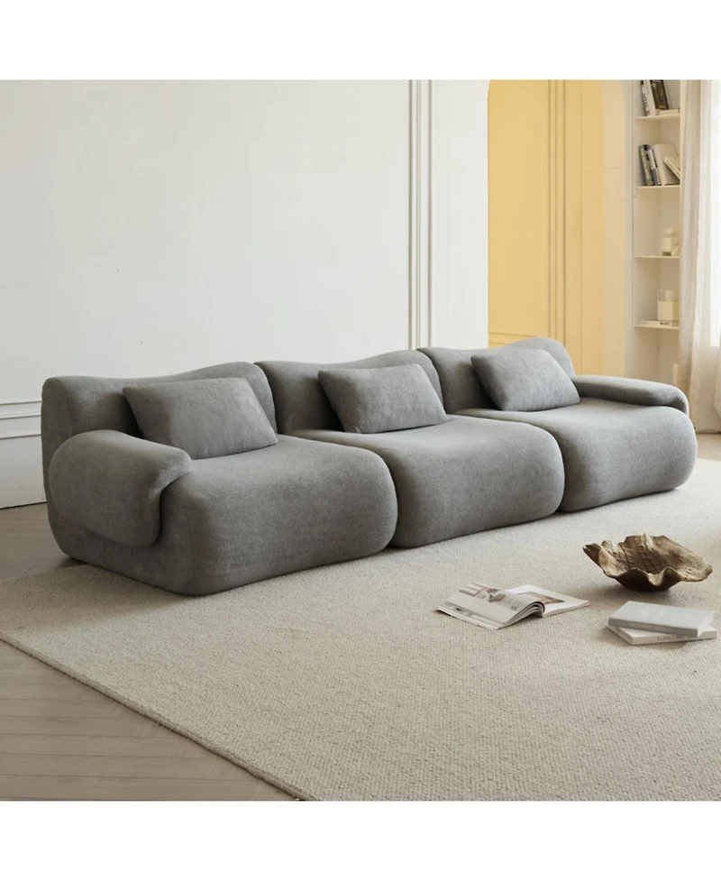 Streamdale Furniture Modular Sectional Sofa, Modern Minimalist Couch, Comfy, Space-Efficient, Light Gray